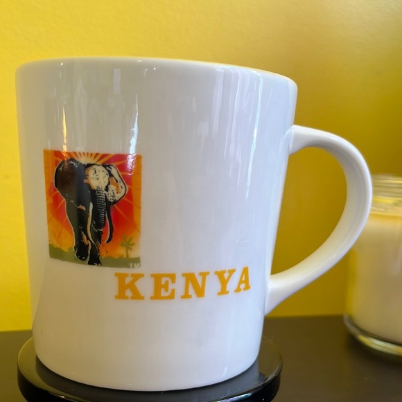 Starbucks 2005 Coffee Mug Kenya Africa Arabia Map Elephant 16 oz Tea Cup Yellow - Picture 8 of 10
